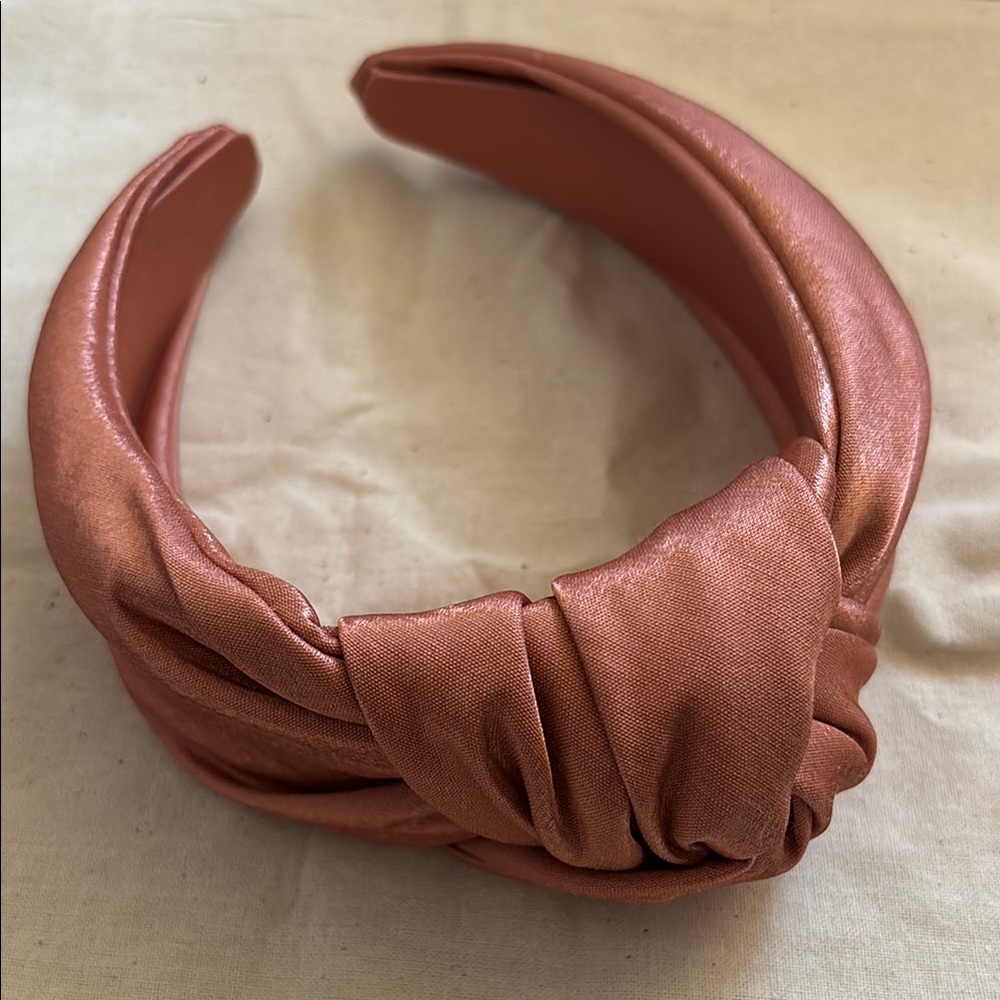 Elegant Satin Knotted Headband - Rose Gold